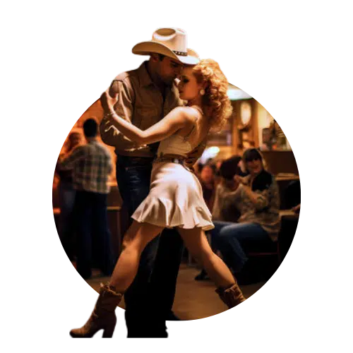 Country Western dance classes at Social Dance Studio 45 in The Woodlands TX for couples and individuals